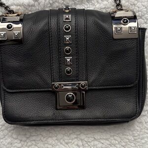 Stylish Black Leather Shoulder Bag